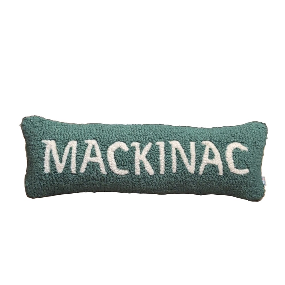 Mackinac Velvet Dark Green Hooked Textured Pillow Chandler 4 Corners